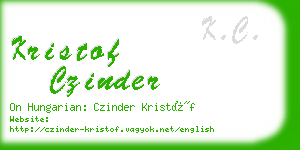 kristof czinder business card